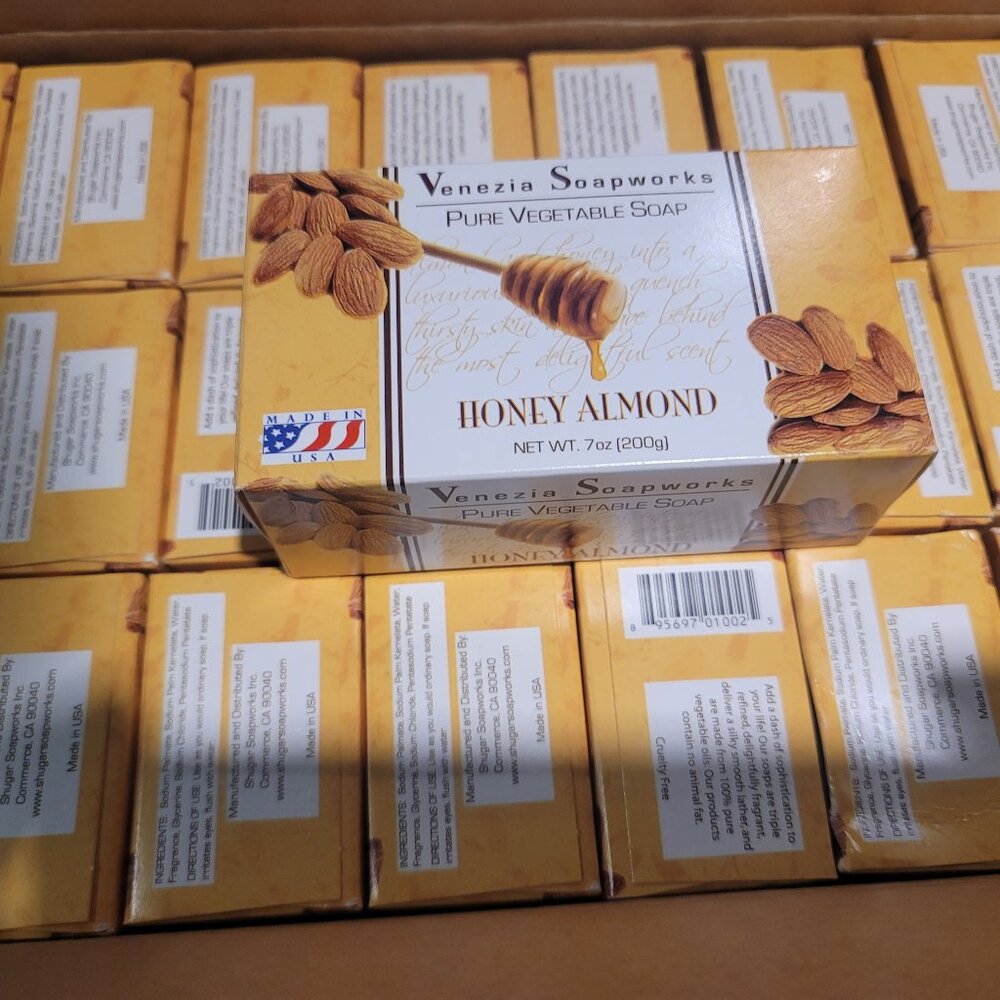 Venezia Soapworks Pure Vegetable Soap - HONEY-ALMOND - 24 PIECES
